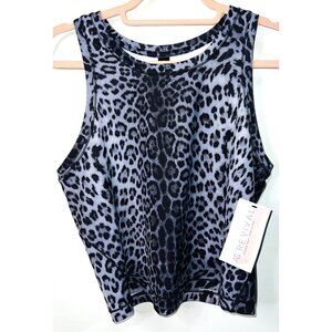 New Leopard Print Racerback Tank Top By As Revival Large